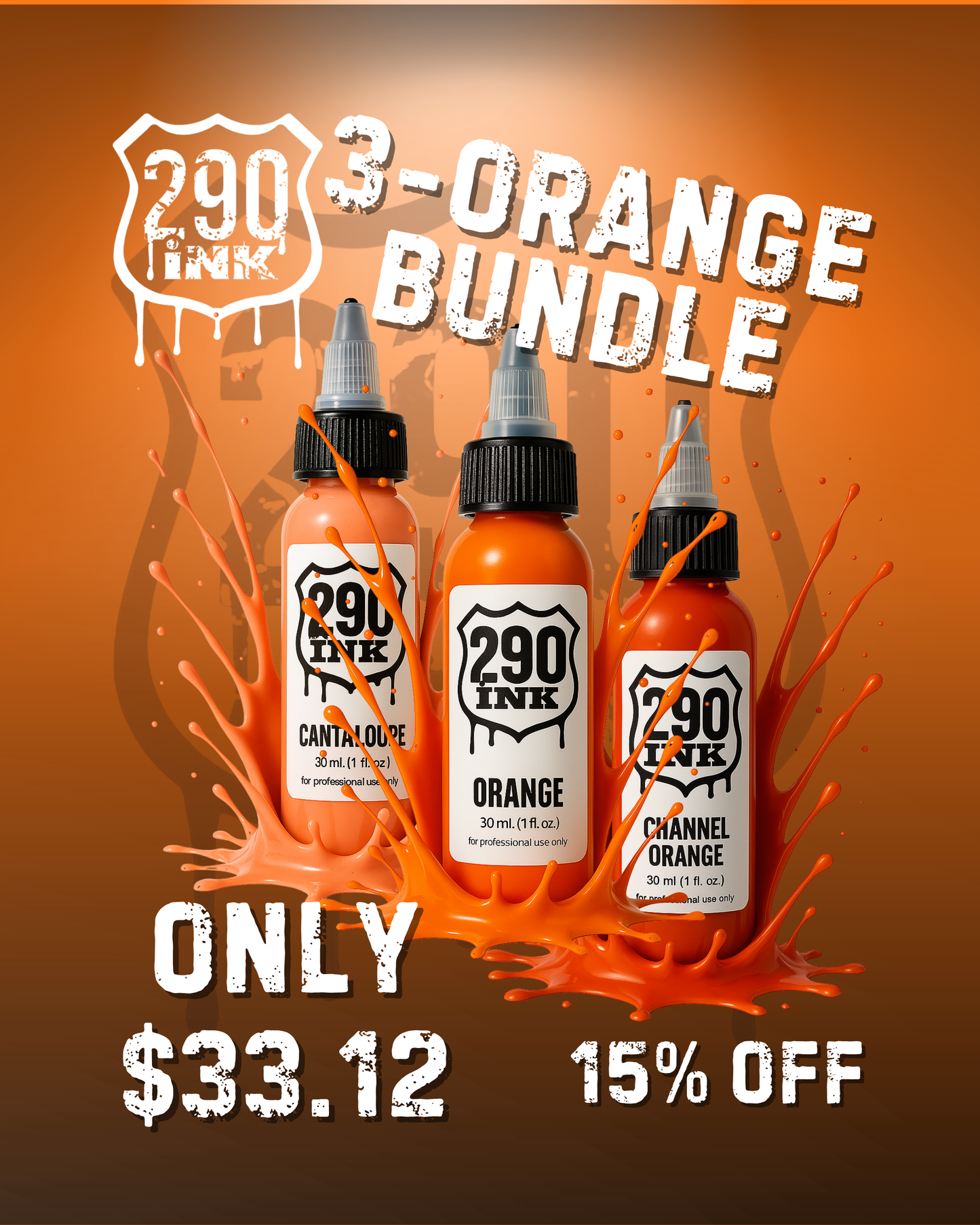 3-set ORANGE Bundle: Cantaloupe, Orange, Channel Orange (1oz ea)