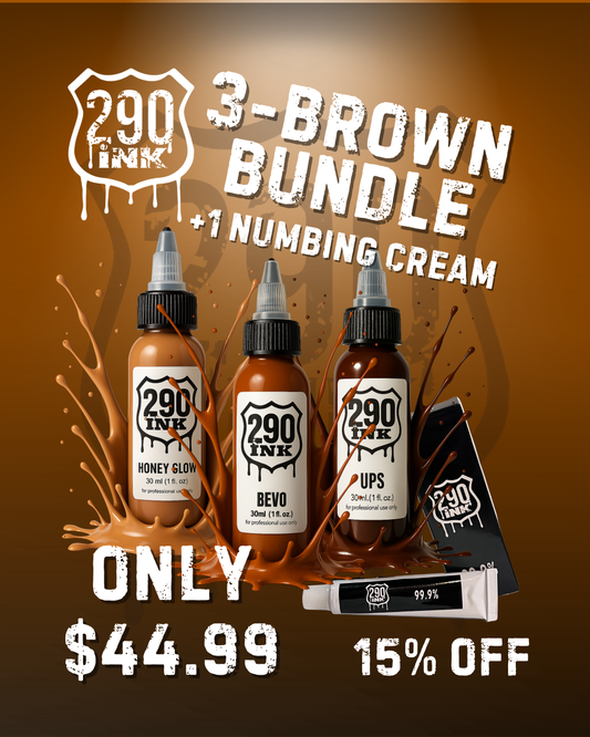 3-Set BROWN + 1 Numbing Cream Bundle: Honey Glow, Bevo, UPS (1oz ea)