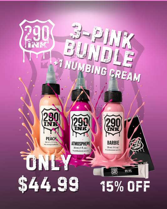 3-Set PINK + 1 Numbing Cream Bundle: Peach, Atmosphere, Bar-B (1oz ea)