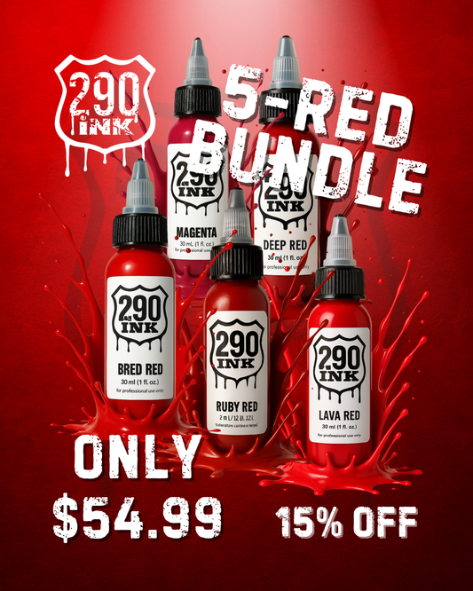 5-set RED Bundle: Bred Red, Magenta, Ruby Red, Lava Red, Deep Red (1oz ea)